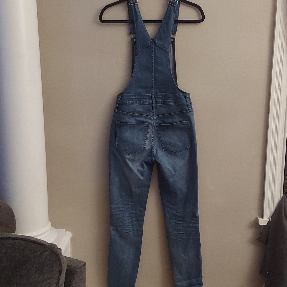 MADEWELL XS Denim Overalls in Jansing Wash with Frayed Hems - Picture 13 of 16